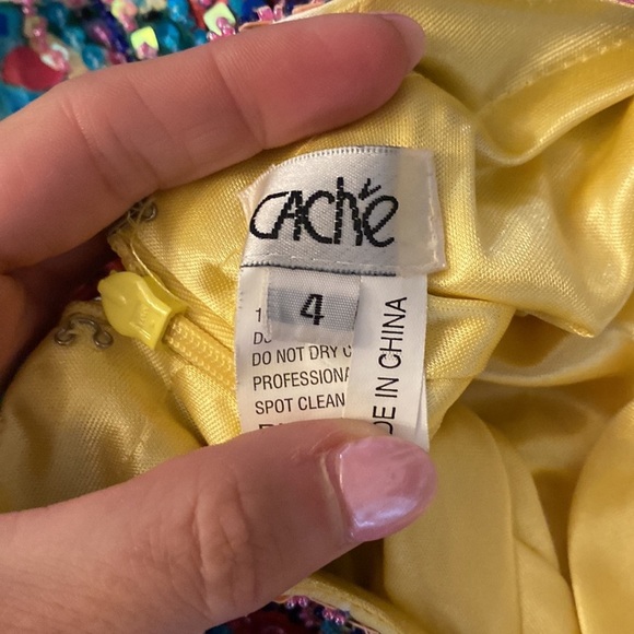 Cache Y2K Backless Abstract Beaded Formal Dress Size 4 - Picture 10 of 11